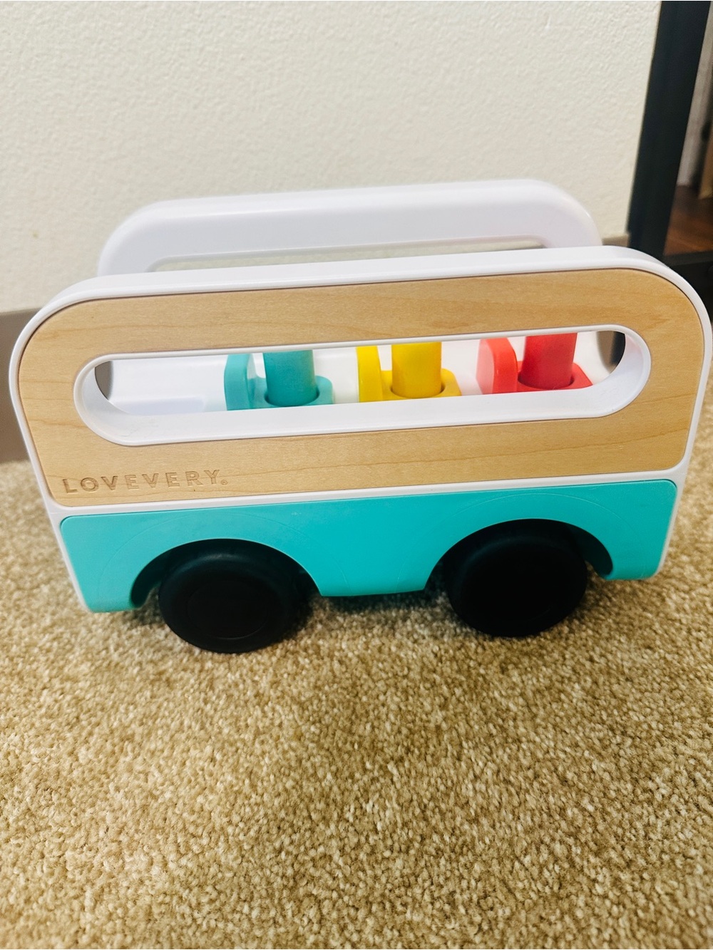 Lovevery Wooden Bus with peg people Toy